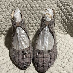 Life Stride Checkered Heels in Brown and Black